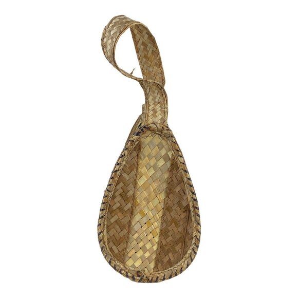 Vintage Woven Straw Purse Floral Festival Raffia Corn Husk Shoulder Bag Flowers - Picture 4 of 10